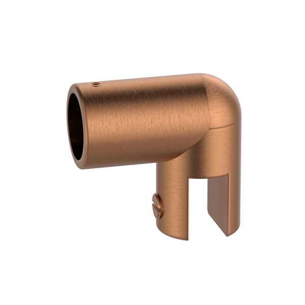 Round Adjustable Glass to Rail Fitting Brushed Rose Gold