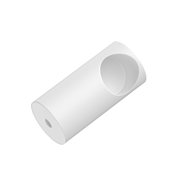 Round DIY Glass to Rail Fitting White