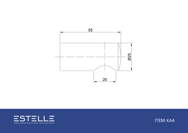 Round DIY Glass to Rail Fitting Brushed Brass