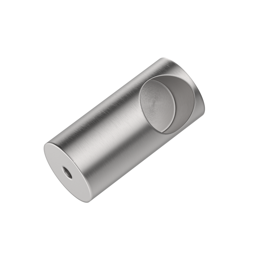 Round DIY Glass to Rail Fitting Satin Nickel