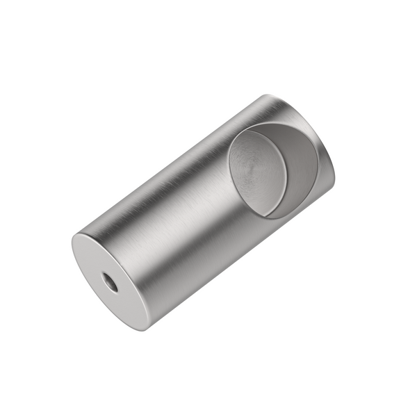 Round DIY Glass to Rail Fitting Satin Nickel