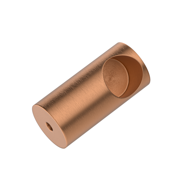 Round DIY Glass to Rail Fitting Brushed Rose Gold