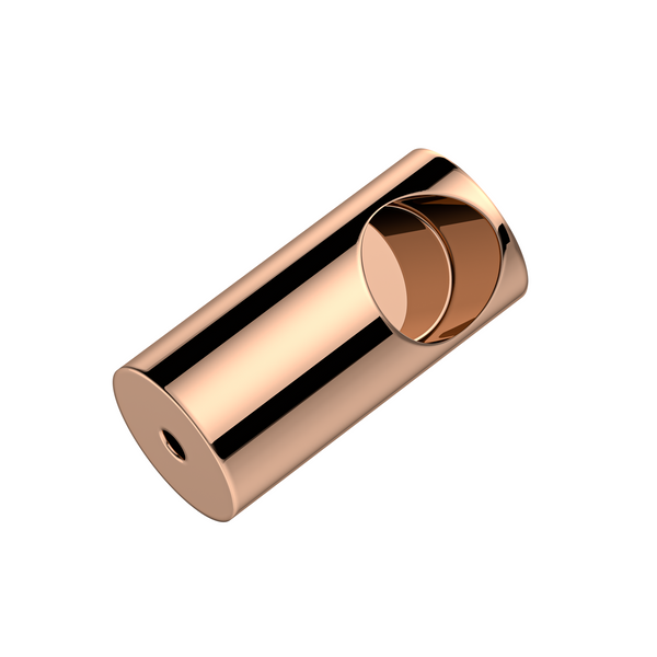 Round DIY Glass to Rail Fitting Polished Rose Gold