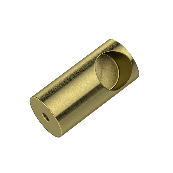 Round DIY Glass to Rail Fitting Brushed Brass