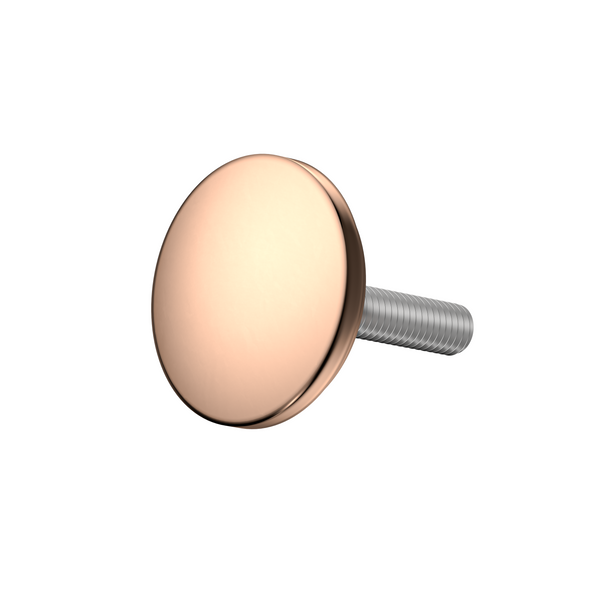 Round Button and Thread 30mm Polished Rose Gold