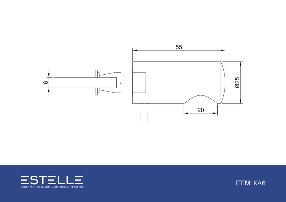 Round DIY Glass to Rail Fitting with Thread Brushed Brass