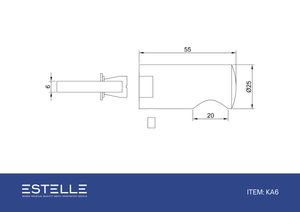 Round DIY Glass to Rail Fitting with Thread Matte Black