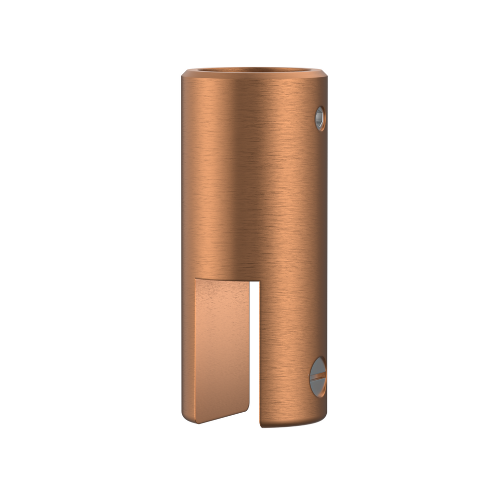 Round 180 Degree Inline Ceiling to Glass Fitting Brushed Rose Gold