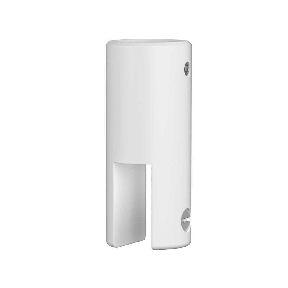 white shower hardware