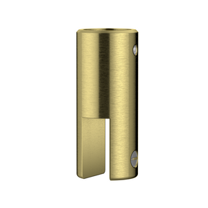 Round 180 Degree Inline Ceiling to Glass Fitting Raw Brushed Brass