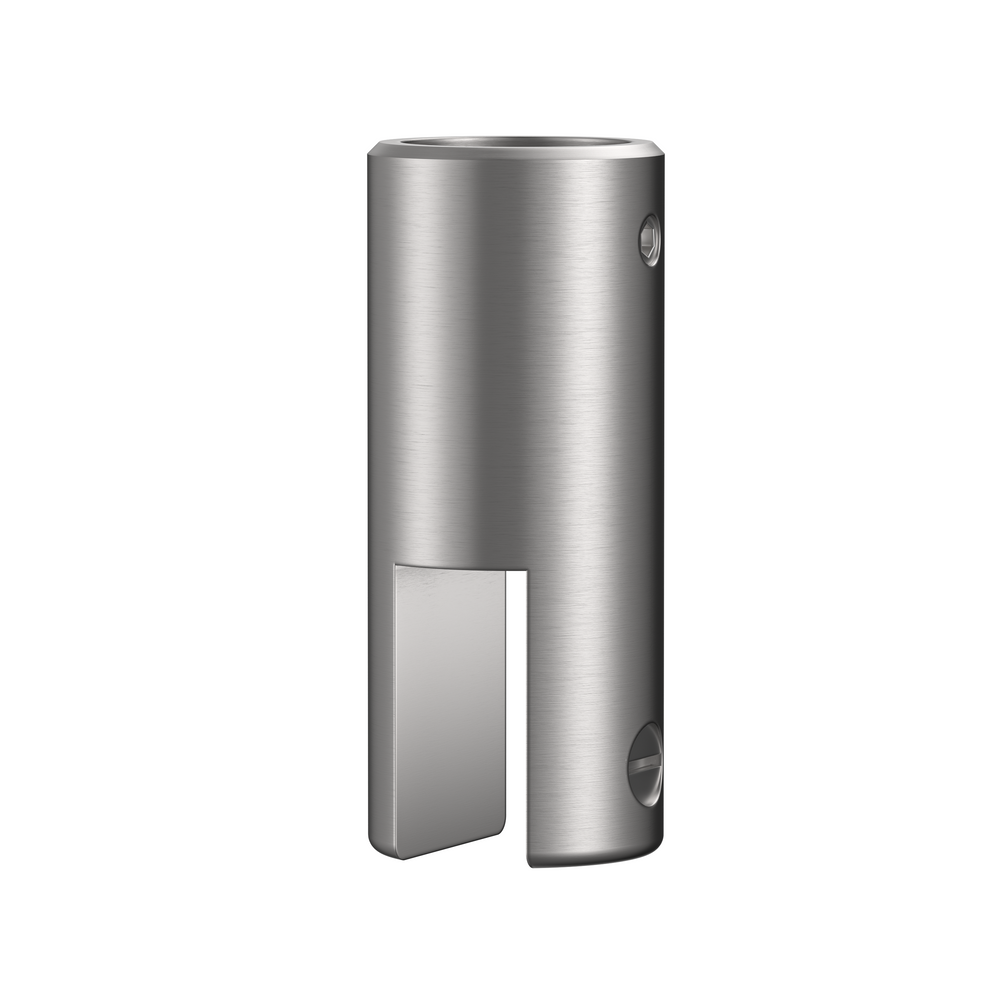 Round 180 Degree Inline Ceiling to Glass Fitting Satin Nickel