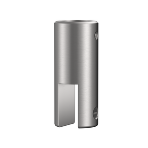 Round 180 Degree Inline Ceiling to Glass Fitting Satin Nickel