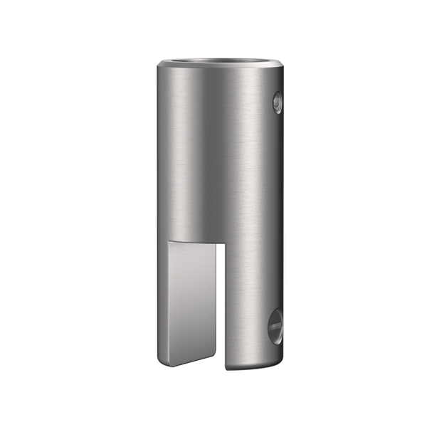 Round 180 Degree Inline Ceiling to Glass Fitting Satin Nickel