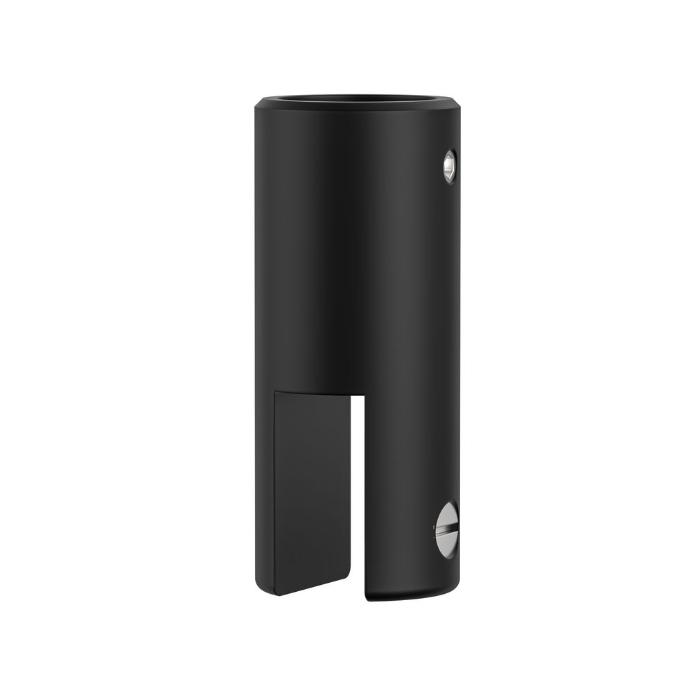 Round 180 Degree Inline Ceiling to Glass Fitting Matte Black