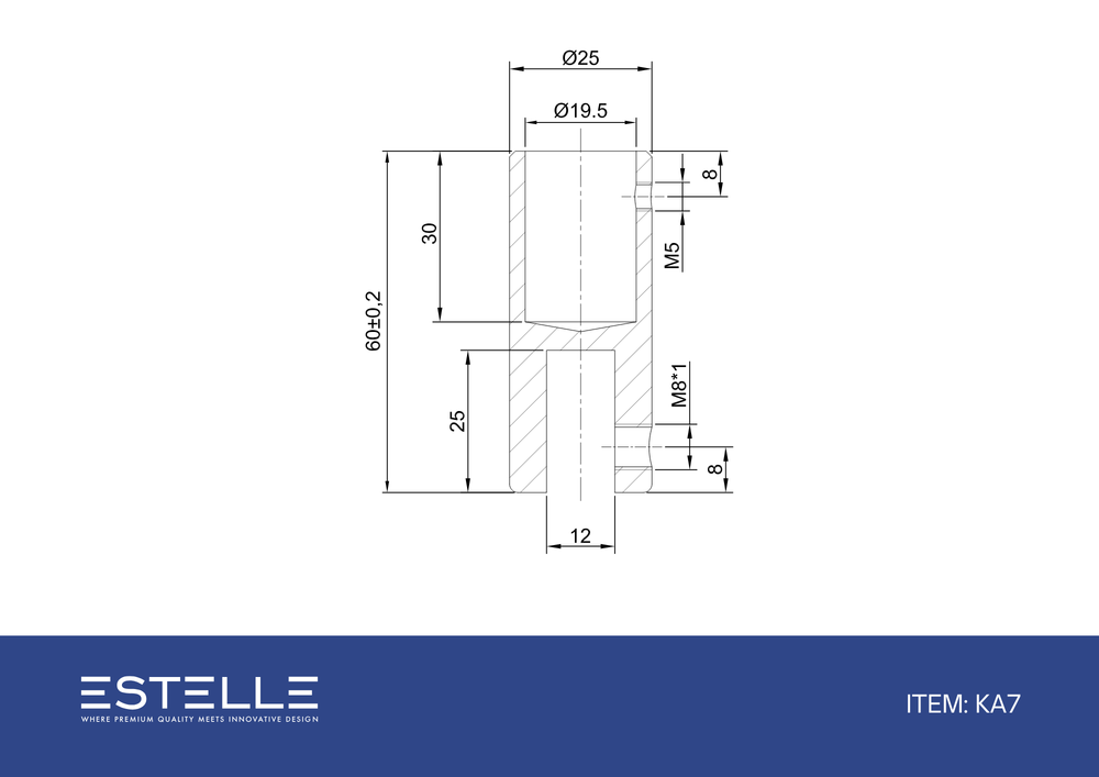 Round 180 Degree Inline Ceiling to Glass Fitting Brushed Brass