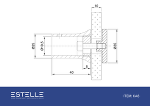 Glass to Rail Fitting KA8 Polished Chrome