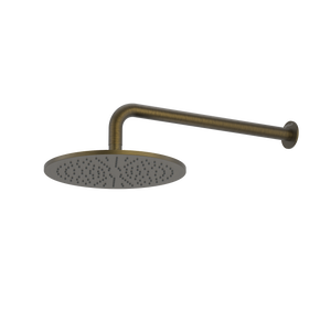 Pinnacles Wall Mount Shower Head and Arm Antique Brass