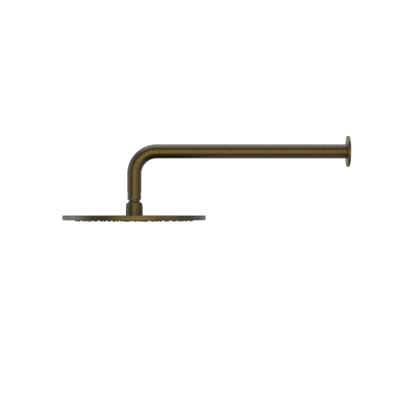 Pinnacles Wall Mount Shower Head and Arm Antique Brass