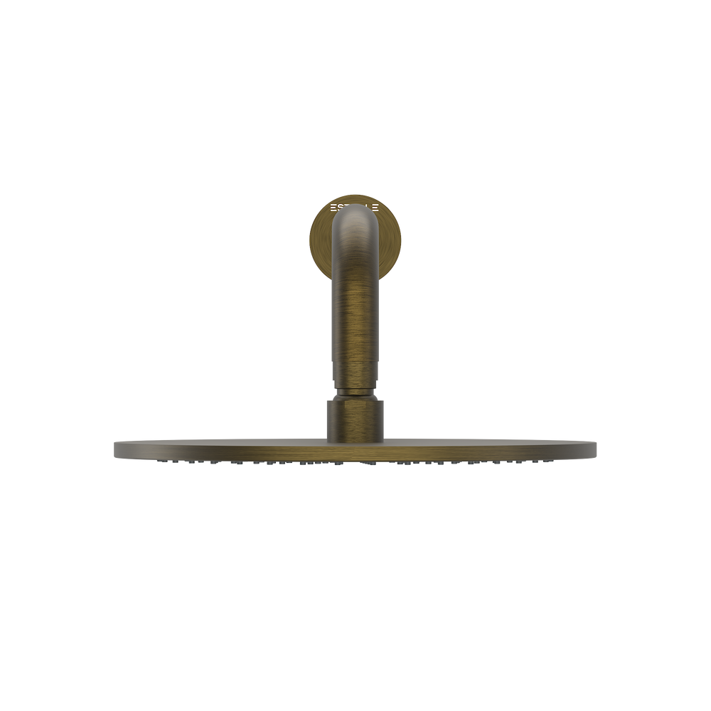 Pinnacles Wall Mount Shower Head and Arm Antique Brass
