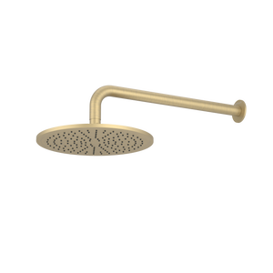 Pinnacles Wall Mount Shower Head and Arm Soft Gold Brushed