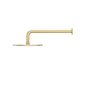 Pinnacles Wall Mount Shower Head and Arm Soft Gold Brushed