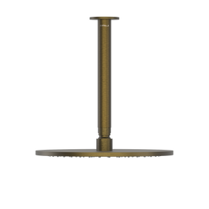 Pinnacles Ceiling Shower Arm and Head Antique Brass