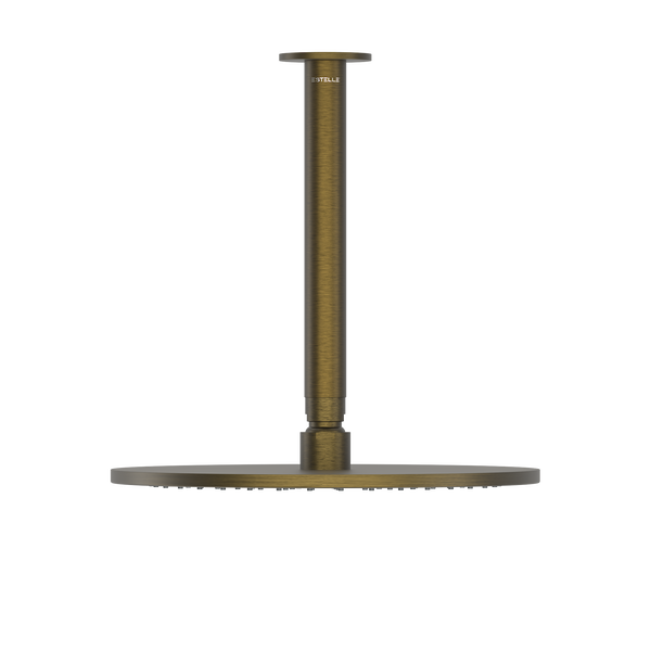 Pinnacles Ceiling Shower Arm and Head Antique Brass