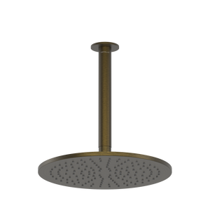 Pinnacles Ceiling Shower Arm and Head Antique Brass