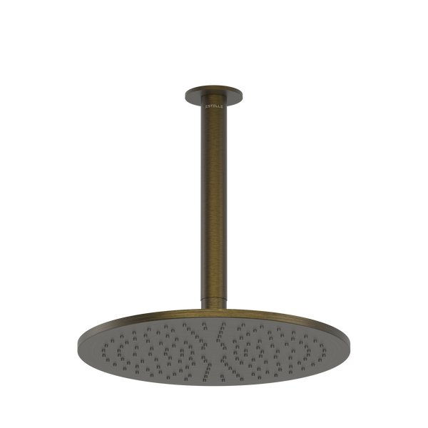 Pinnacles Ceiling Shower Arm and Head Antique Brass