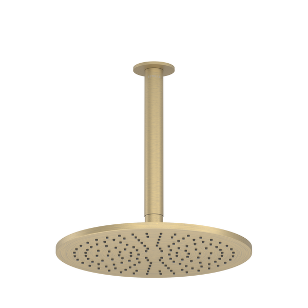 Pinnacles Ceiling Shower Arm and  Head Soft Gold Brushed