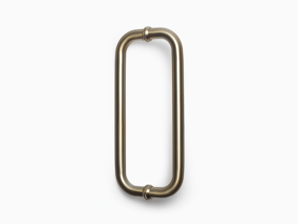 Round Double D Style Double Pull Shower Handle 166 mm - Luxe Brushed Brass