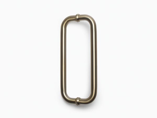 Round Double D Style Double Pull Shower Handle 166 mm - Luxe Brushed Brass
