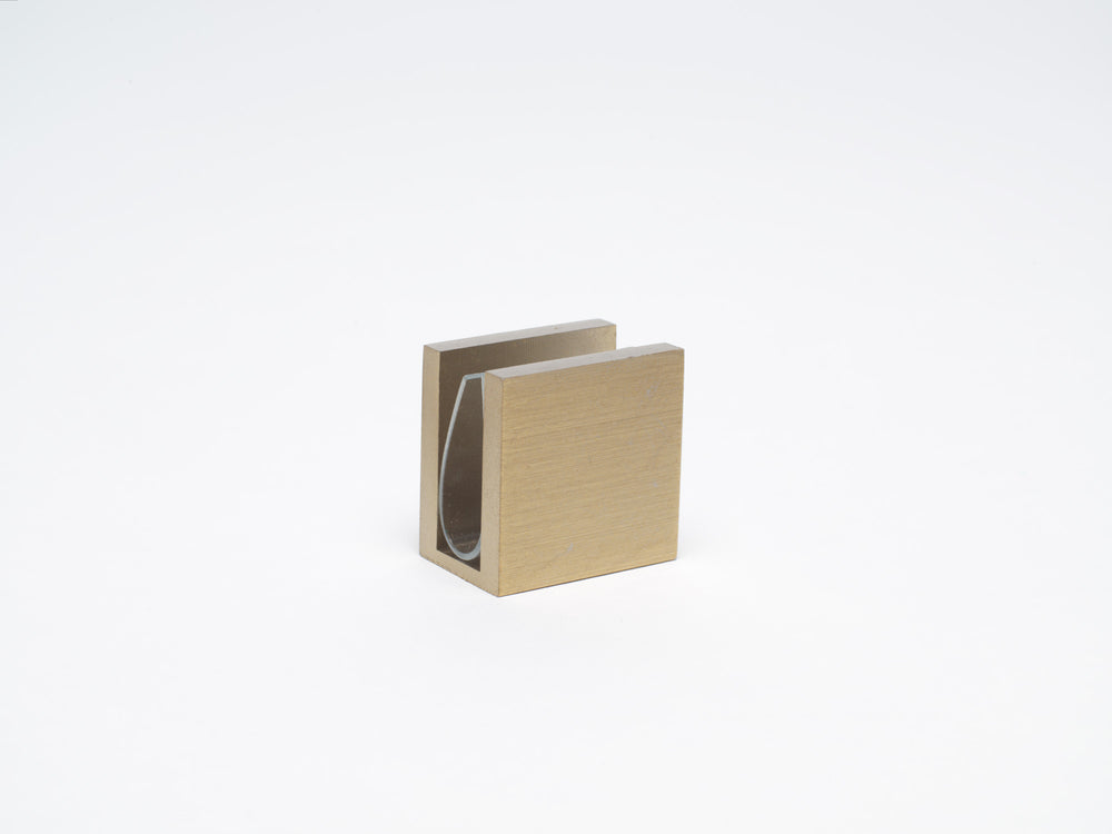 Industry Boutique Wall to Glass 90 Degree 10mm Clamp- Luxe Brushed Brass