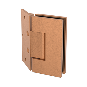 Boston Heavy Duty LARGE Wall to Glass Hinges with 135 Degree Type Mounting Plate- Brushed Rose Gold