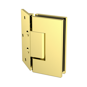 Boston Heavy Duty large Wall to Glass Hinges with 135 Degree Type Mounting Plate-Polished Gold