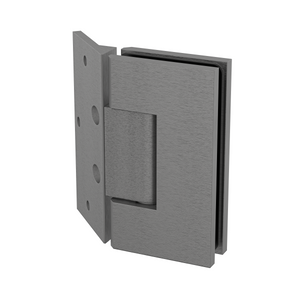 Boston Heavy Duty Large Wall to Glass Hinges with 135 Degree Type Mounting Plate-Brushed Gun Metal