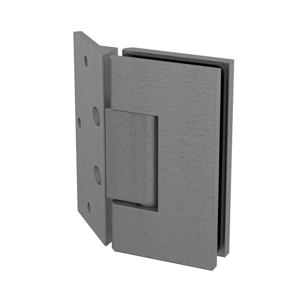 Boston Heavy Duty Large Wall to Glass Hinges with 135 Degree Type Mounting Plate-Brushed Gun Metal