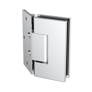 Boston Heavy Duty LARGE Wall to Glass Hinges with 135 Degree Type Mounting Plate- Polished Chrome