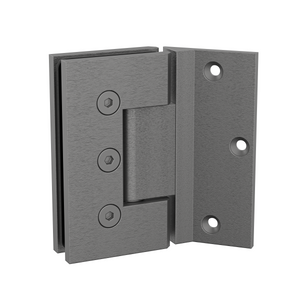 Boston Heavy Duty Large Wall to Glass Hinges with 135 Degree Type Mounting Plate-Brushed Gun Metal