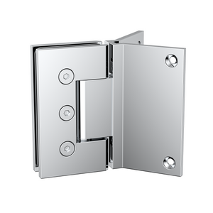Boston Heavy Duty Large Wall to Glass Hinge with Corner type Mounting Plate - Polished Chrome