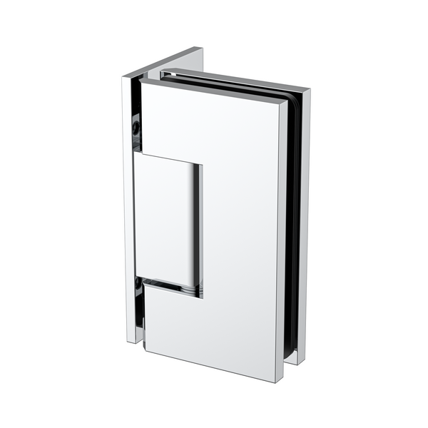 Boston Heavy Duty Large Wall to Glass Hinge with L Type Mounting Plate Polished Nickel