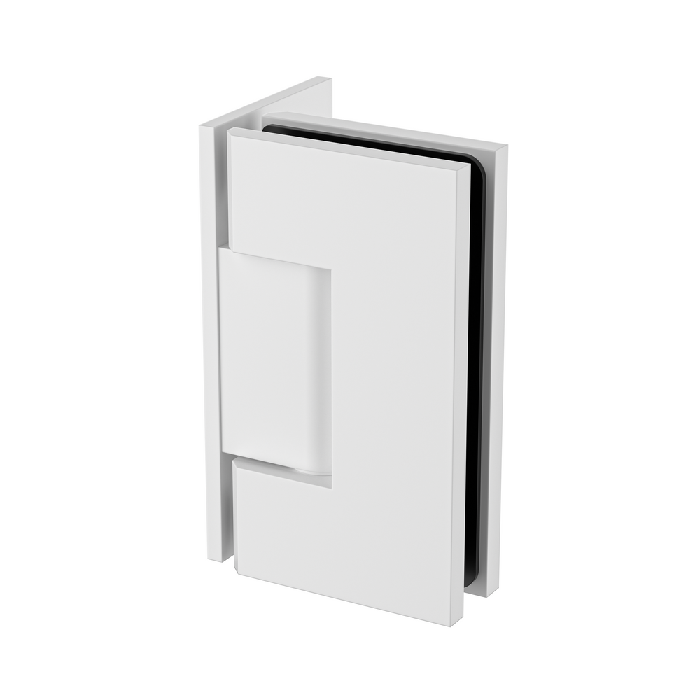 Boston Heavy Duty Large Wall to Glass Hinge with L Type Mounting Plate - White