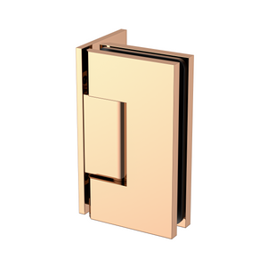 Boston Heavy Duty Large Wall to Glass Hinge with L Type Mounting Plate - Polished Rose Gold