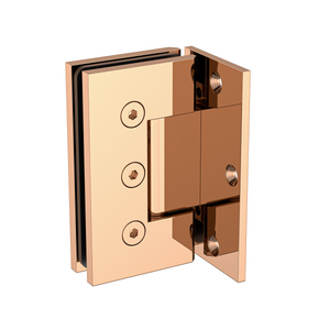 Boston Heavy Duty Large Wall to Glass Hinge with L Type Mounting Plate - Polished Rose Gold