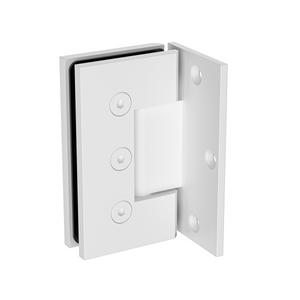 Boston Heavy Duty Large Wall to Glass Hinge with L Type Mounting Plate - White