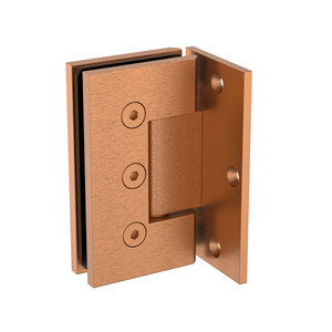 Boston Heavy Duty Large Wall to Glass Hinge with L Type Mounting Plate - Brushed Rose Gold