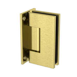 Boston Heavy Duty Large Wall to Glass Hinge with T Type Mounting Plate -Raw Brushed Brass