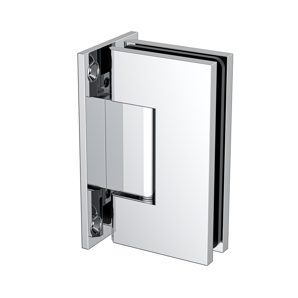 Boston Heavy Duty Large Wall to Glass Hinge with T Type Mounting Plate - Polished Chrome
