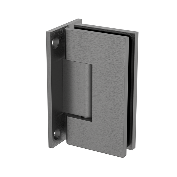 Boston Heavy Duty Large Wall to Glass Hinge with T Type Mounting Plate - Brushed Gun Metal