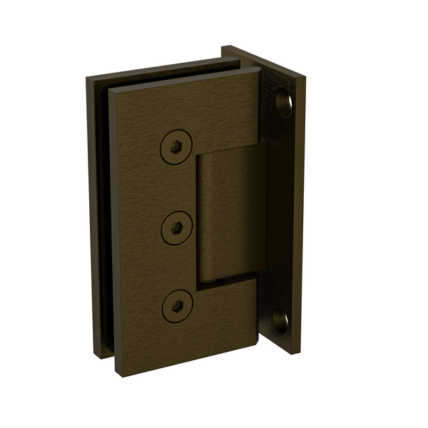 Boston Heavy Duty Large Wall to Glass Hinge with T Type Mounting Plate - Antique Brass